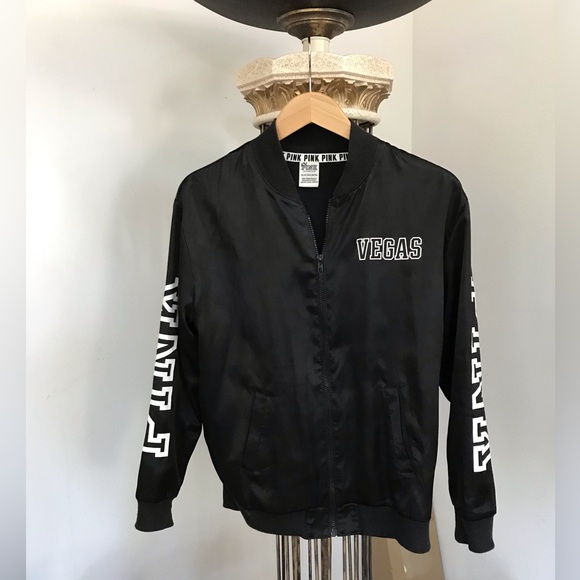 Victoria’s Secret / PINK Silky Black Vegas Bomber Jacket - XS - Picture 3 of 6